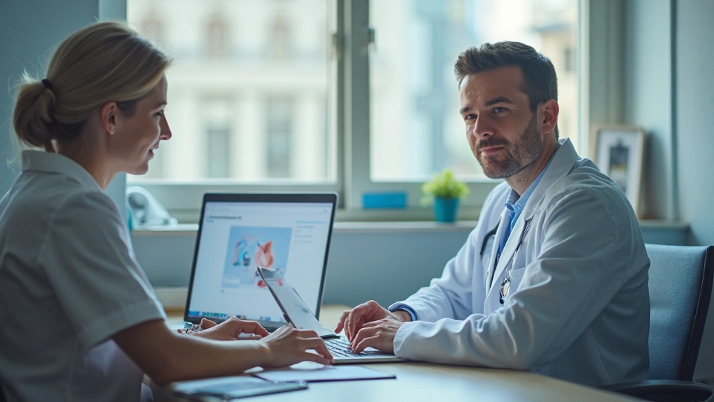 Фотография врача, проводящего телемедицинскую консультацию на видеозвонке